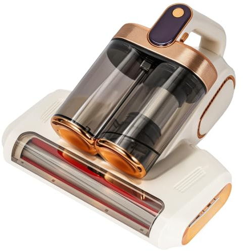 UV Mattress Vacuum Cleaner,4 in 1 Handheld Bed Vacuum with 14kPa Strong Suction,8000RPM,UV-C Light Sterilization,Multiple Filtration,0.6L Dust Cup & 500W,Ideal for Mattress,Sofa,Carpet & Mite (White)