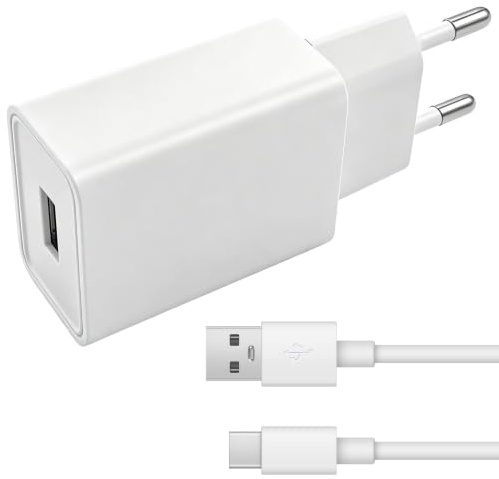 Cargador USB C 5V 2A Adaptador Universal con Cable de Carga rápida 2M