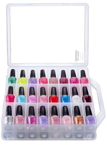 Makartt Universal Nagellack aufbewahrung - Make Up Nagellack Organizer für 48 Flaschen Extra Größer Verbessert Schmink Organizer Skincare für Dresser Schlafzimmer Badezimmer, Transparent