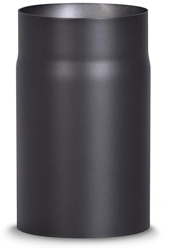 FIREFIX R150/2 ugnsrör av 2 mm tjockt stål (rökrör) i 150 mm diameter, för eldstäder och eldstäder, senoterm, svart, 250 mm lång