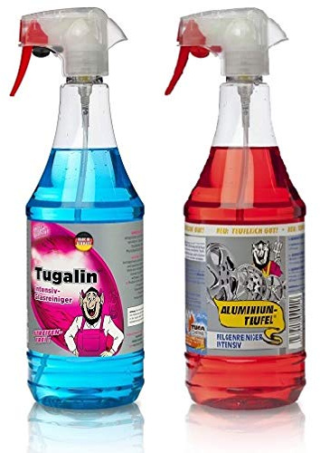 Alluminio Teufel + Tugalin Nano Set da 1 Litri Detergente per cerchioni detergente per vetri auto cura vetro pulitore Cerchioni
