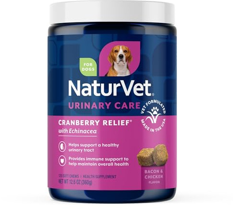 NaturVet Cranberry Relief 120 Count Soft Chew (Jar) with Echinacea for Dogs