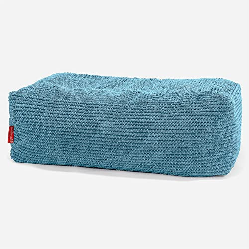 Lounge Pug Groß Fußhocker Pouf, Türkis Pom-pom Waffelstof, Sitzpouf, Pouf Sitzsack Hocker Wohnzimmer