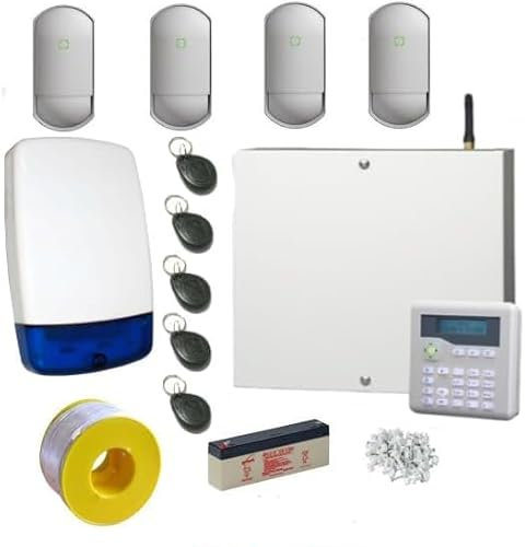 WIRED Burglar Alarm System Kit LCD PROXIMITY Keypad 4 PIR & GSM SMS Dialler