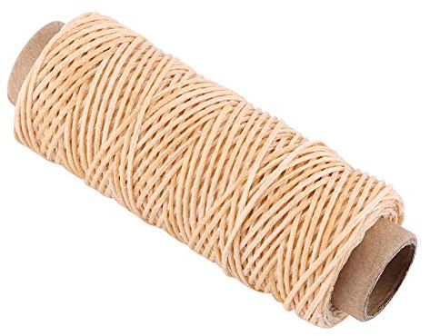 Gewachster Faden für Ledernaht - Handnähfaden für DIY, Leder Projekte, Buchbinden und Reparaturen (Beige)