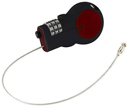 Lewis N. Clark kabellås med 76,2 cm lång infällbar stålkabel, röd (röd) - LOC88RED