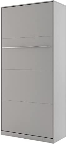Mirjan24 Schrankbett Concept Pro I Vertical, Wandklappbett inkl. Lattenrost, Bettschrank, Wandbett, Schrank mit integriertem Klappbett, Funktionsbett (90x200 cm, Grau)