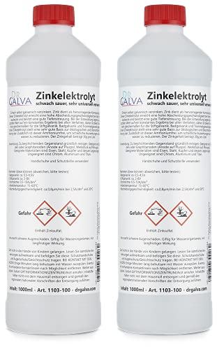 Zinkelektrolyt 2000ml, selbst verzinken, Korrosionsschutz, Zink
