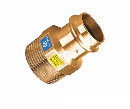 Sanpro Pressfitting Übergang Außengewinde Übergangsnippel, Größe V 35-1 1/4 (Kupfer Gas Wasser Trinkwasser Heizung Sanitär Fittings Fitting Kupferleitung)