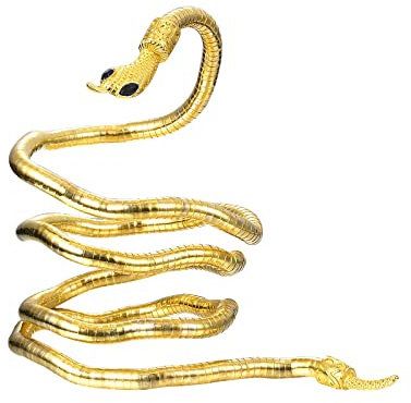 JewelryWe Schmuck Schlange Armband Halskette Flexibel Biegbar Schlangenkette Wickelarmband Verdrehbar Einstellbar Kette Manschette Armreif Haarschmuck für Damen Herren