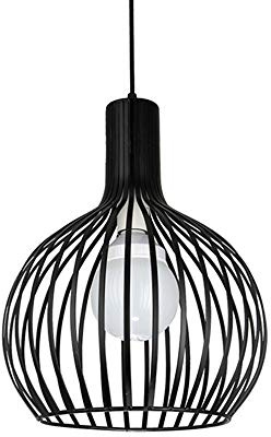 Industrielampe Industrielle Hängeleuchte Vintage Pendelleuchte mit Käfig Loft Hängelampe Esszimmer Lampe Metall Schwarz für Küche, Wohnzimmer, Schlafzimmer Restaurant