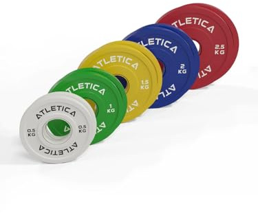 ATLETICA Minimalistische Fraktionierungs-Plates, 15 kg, paarweise | gummiert, hervorragende Gewichtsgenauigkeit, für Anfänger und Profis geeignet, Wettkampf-Flair