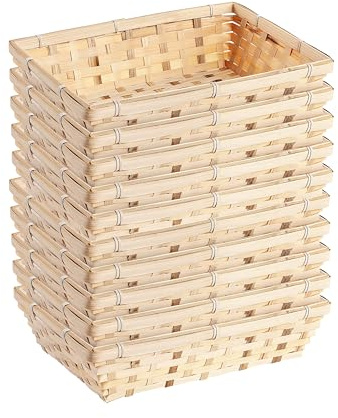 Wickerfield Set of 10 Bamboo Hamper Display Trays, XX Large Gift Baskets
