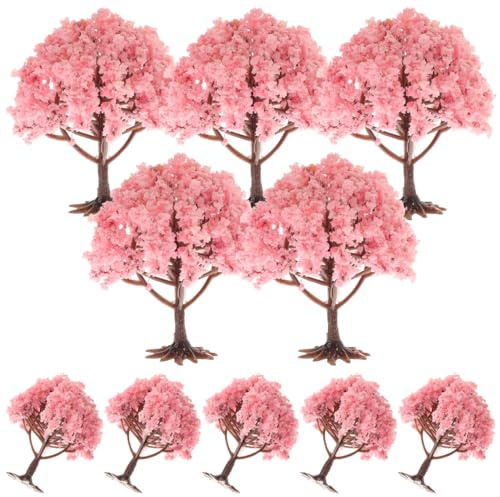 Angoily Arbre Miniature Simulé Blanc 8X7X7 Cm pour Maquettes Et Décorations Plante Artificielle Extérieur pour Paysage Et Jeux Créatifs