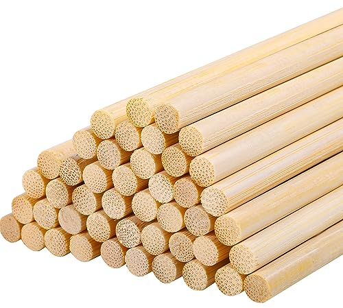 100 Stück Holzstäbe Rund, 30 cm x 6 mm Holzstäbchen zum Basteln Holz Rundstab Rundhölzer Bastelstäbe für Holzarbeiten Modellbau Dekoration DIY Handwerk Wedding Wands Glücksstäbe für Hochzeit