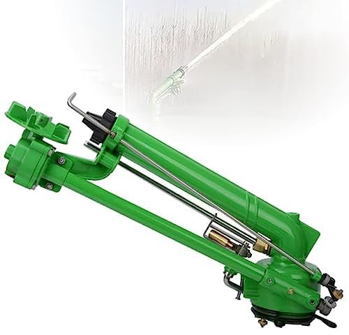YHUEGH Farm Irrigation Spray Gun Metal Impulse Sprinkler, 1.5 Female Thread Agricultural Turbine Vortex Rod Water Sprayer, 20-41m Water Range, for Watering Plants Flowers Veggies