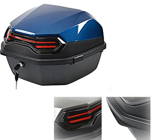 JUNNIU Caja Trasera de la Motocicleta 15.7 x15.7 x11 Maletero Caja Superior de plástico abs Duradero Viene con Respaldo Incluye Cerradura Dos Llaves/Verde Decoration