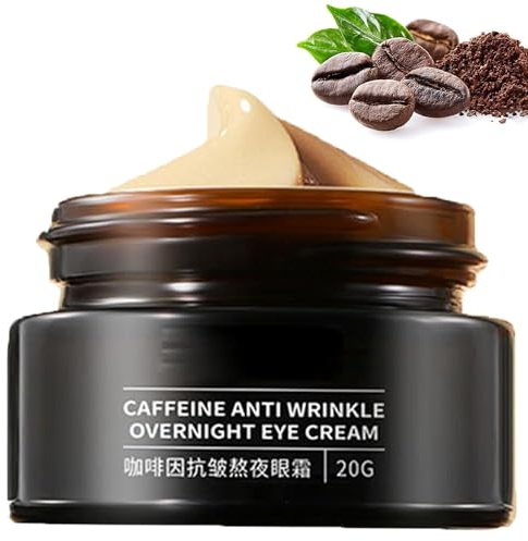 EXQST Koffein Anti-Falten Stay Up Night Augencreme in Kleiner brauner Flasche bekämpft Augenringe und Schwellungen