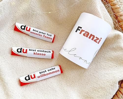 Willkommensgeschenk | Personalisierte Aufkleber und Banderole mit Wunschnamen | z.B. für Duplo | Welcome | DU Botschaften | Geschenk