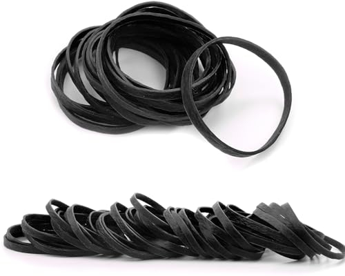 Elastic Bands Heavy Duty 100Pcs Thick rubber bands 60x5mm Natural Strong Money Elastic Bands Wide Rubber Band Stationary Stretchable Bands for Home School Office Workshop Accessories,Black