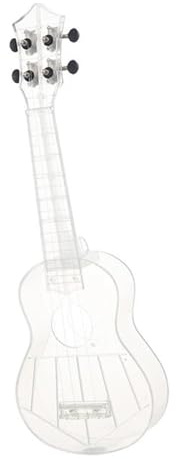 Ukulele 21-Zoll-Ukulele-Sopran-Gitarre Aus Transparentem PC-Material Integrierter Unibody Leicht Bonbonfarben Mit 3 Saiten(Color:WHITE)