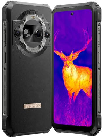 Blackview BL9000 PRO 5G Wärmebild (Lepton 3.5) Outdoor Smartphone, Dimensity 8020 36GB+512GB, 6,78'' FHD+, 50MP+50MP Kamera, IP68 IP69K Android 14 Handy Ohne Vertrag, 120W Schnellladung, NFC Schwarz
