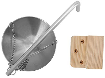 Stainless Steel Sauna Essential Oil Cup with Wooden Block for Sauna Room, Swing Arm Aromatherapy Bowl for Traditional Saunas or Infrared Saunas (Small)