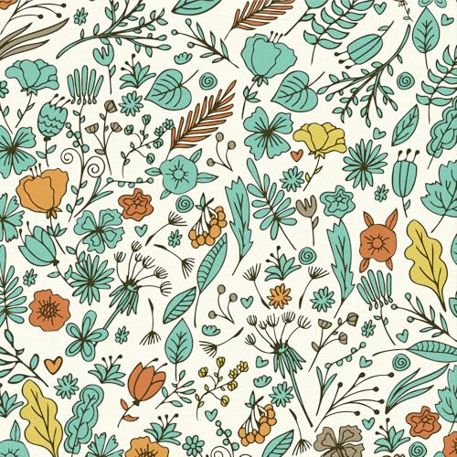 ANLIKY-Pro Papel pintado autoadhesivo de ramas y hojas de colores, 44X300CM, papel de contacto despegable y pegable, película decorativa removible para muebles.