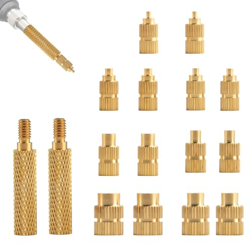 Punte per inserimento termico, 16 pezzi, M2, M2,5, M3, M4, M5, M6, M8, punte per saldatore per inserti filettati per parti di stampante 3D, compatibili con Weller SP40NUS/Hakko FX-888D/900M/T18, 2