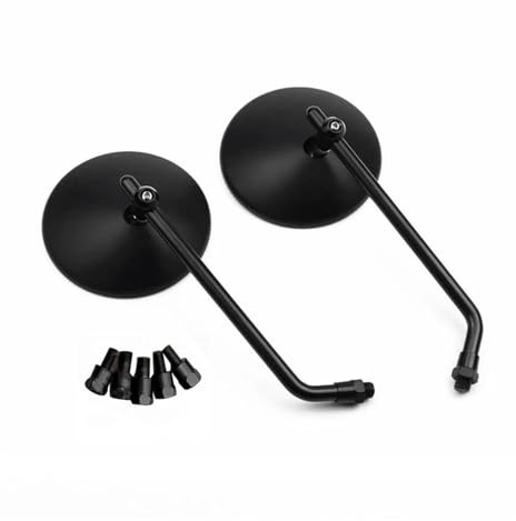 Für Ducati Für Scrambler 800 1200 Schwarze Motorrad Rückspiegel Runde Cafe Racer Seitenspiegel 10 Mm Motorradspiegel-Set(Schwarz)