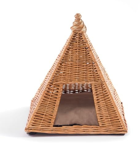 Tier Zelt MIA | Weide, 49x45x45cm | mit waschbarem Kissen | Katzen Tipi, Katzenhöhle, Hunde Hütte, Katzenturm, Katzen Bett, Pyramide, Höhle