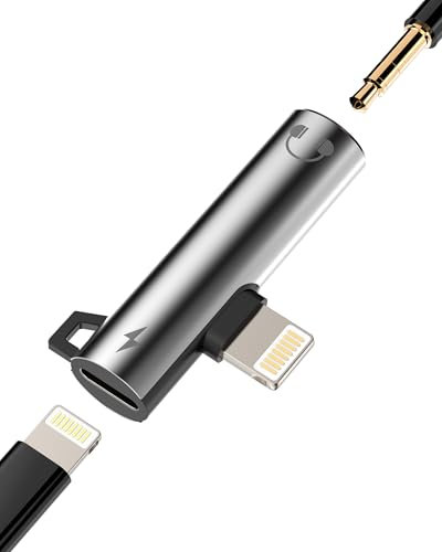 WASRUYI Adattatore per Lightning a jack 3,5mm cuffie(2in1) per iPhone auricolari audio cavo ricarica per Apple MFi Certified accessori sdoppiatore caricatore cavetto per iPad spinotto dongle splitter