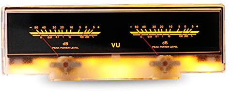 Doppio VU Meter 5W-50W Stereo Amplificatore Board Suono Bianco Giallo Luce Alta