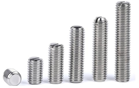 Haroar 30 Stück/50 Stück M3 x 3 mm ~ 16 mm SUS304 Edelstahl-Innensechskant-Stellschrauben mit Schlitz und Flacher Spitze, kopflose Schraube, Madenschraube(50Pcs M3x3)