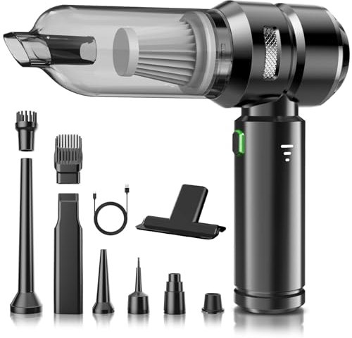 NVKHG Aspirapolvere Portatile Batteria per Aspirapolvere Portatile 22000Pa, 3 Velocità 8000 rpm Elettrico con Motore Senza Spazzole, Mini Aspirapolvere, Aspirapolvere Cordless per Auto per Ufficio Usa