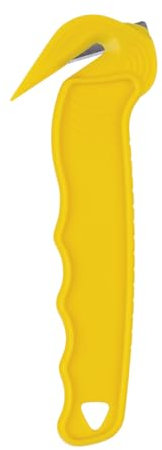 Coltello di sicurezza DONAU SAFETY con lama nascosta / 1 pezzo/giallo/taglierino/plastica leggera per destrimani e mancini/apripacchi/coltello universale