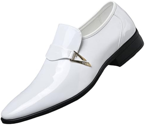 Clásico Formal Moderno Negocios Casual Cómodo Zapatos De Noche Zapatos De Cuero Hombres Jack Zapatos De Hombre 02, Blanco, 45 EU