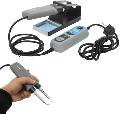 Lötkolben Set, 240W Mini Lötkolben Station mit LCD Display, 200-480°C Einstellbar Temperatur Lötstation mit Heißluft für Widerstand, Elektroschweißen, und Andere Komponenten Klemmen und Demontage
