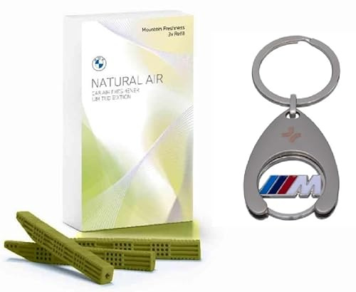 BMW Innenraumduft Nachfüllset Natural Air Clear Mountain Freshness 3 Sticks + Einkaufschip