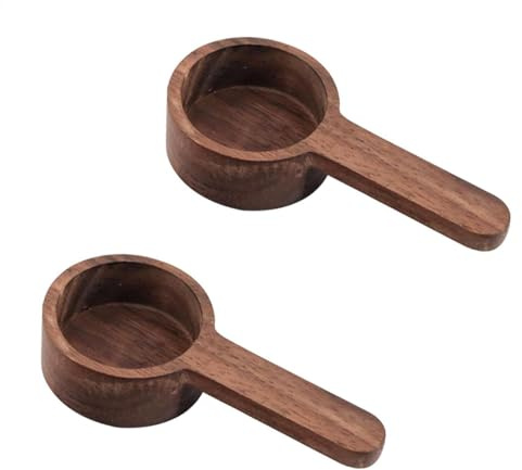 Lot de 2 Cuillère à Café en Bois, Cuillère à Doser pour Café Moulu, Mesure pour Grains de Cafe, Grains Moulus ou Thé, Accessoires de Cuisine pour la Maison
