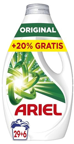 Ariel Detergente Lavadora Liquido 35 Lavados, Original, Jabon Limpieza Mejorada en Ciclos Mas Frios con la Exclusiva Tecnologia de limpieza en Frio