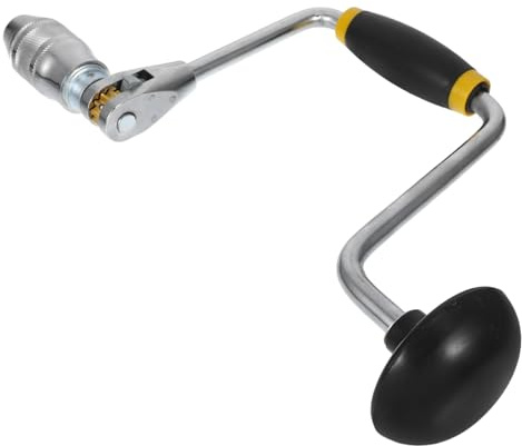 PartyKindom Taladro de Manivela de Acero, Perforadora Manual para Madera y Paredes, Mango Cómodo, Uso Fácil, Adecuado para Manualidades y Joyería