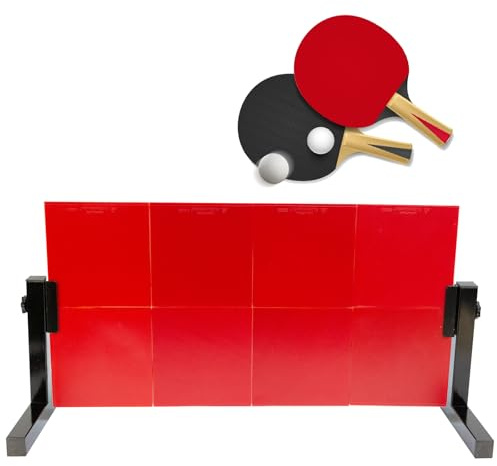 Planche de Tennis de Table Rebond,Planche de Rebounder Tennis de Table Pro, Angle réglable à 360° avec 8 caoutchoucs Rouges,Planche Retour de Rebond, pour la Maison, la Gym, l'intérieur et l'extérieu