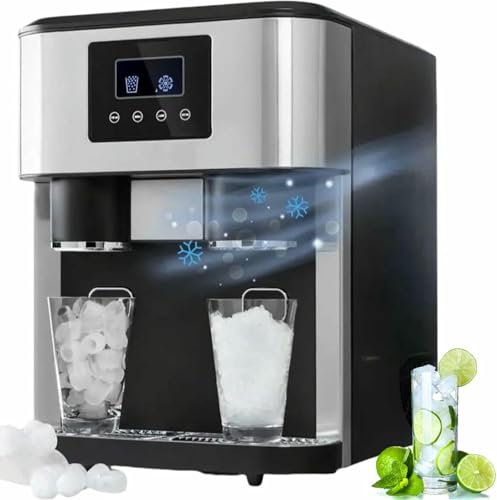 VYUJHNBG Electric Ice Crusher, Countertop Ice Cube Maker, Automatic Ice Machine for Iced Tea, Coffee, Home, Kitchen, Office, Bar