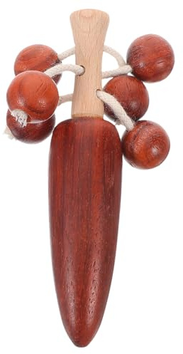 Milisten Holzrassel für Junge Mädchen Traditionelles Design Musikspielzeug für Junge Mädchen Fördert Rhythmusgefühl und Koordination aus Robustem und Stabilem Holz Gefertigt