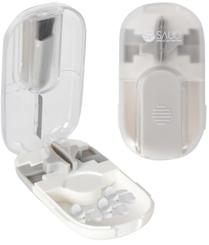 Taglia Pillole, Tagliapillole Di Precisione, Taglia E Dividi Pillole In 2 O 4, Taglia Pastiglie Medicine, Taglia Compresse Di Precisione, Per Spaccare E Portare Con Te Farmaco Quotidiano(Con Spazzola)