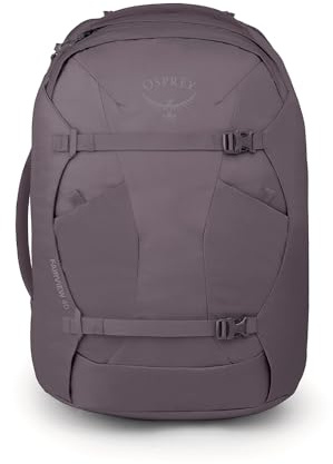 Osprey Fairview Damen-Reiserucksack, 40L, Purple Garnet | Tragetasche, Laptophülle, persönliche Gegenstände, Arbeit, Schule, Reisen, Handgepäck, Flugfreundlich, Kulturbeutel, violett