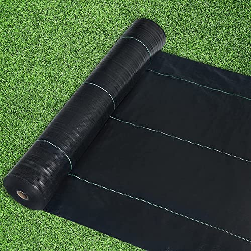 Tela Premium antimaleza: Lona Tejida para Jardines, césped, Patios, Caminos y terrazas. Tela Resistente de 1 MX 80 m (3,3 pies x 262 pies) para una Barrera eficaz contra Las malezas.