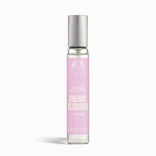 The Body Shop Cherry Blossom Eau de Toilette Travel Size (1x 9.5ml), Fresh Floral Perfume with Cherry Blossom Notes, Light & Uplifting Scent for Women, Vegan Mini Fragrance for On-the-Go