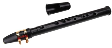 BESPORTBLE Kleines Saxophon 8-loch Taschensaxophon Kleiner Saxophon aus Kunststoff Handgefertigt Schwarzes Tragbares Gerades Port Holzblasinstrument für Anfänger und Unterwegs